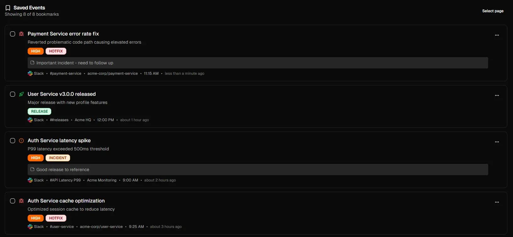 Searchable History
